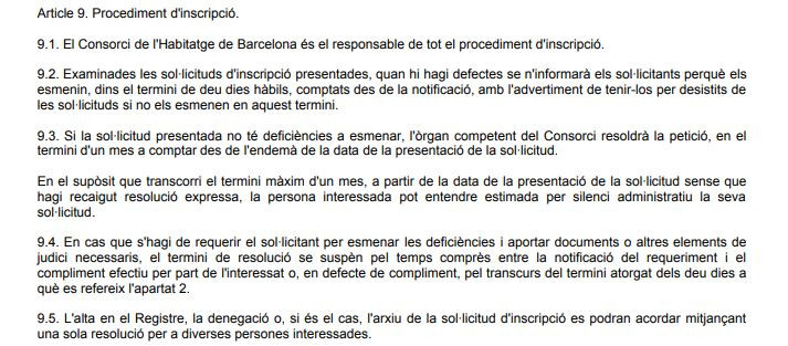 Procedimiento de inscripcion
