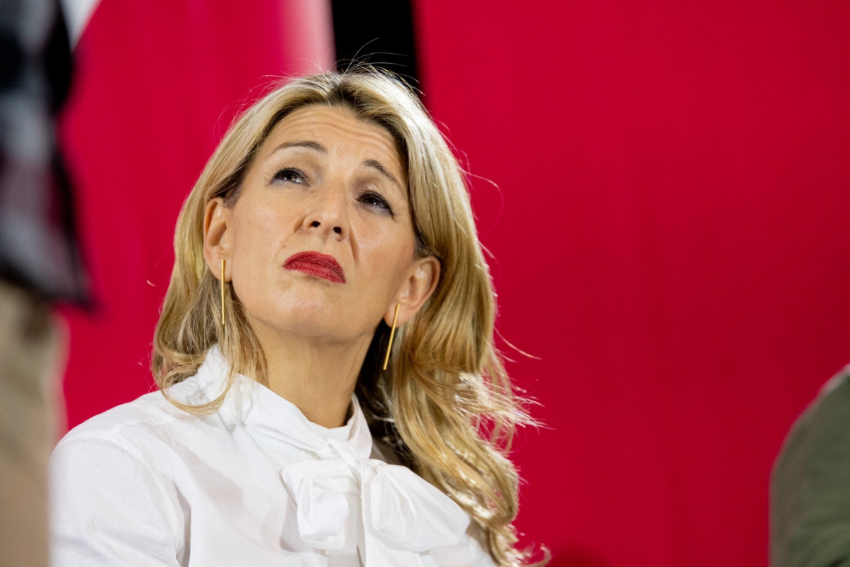 La vicepresidenta segunda y ministra de Trabajo, Yolanda Díaz, en el acto de Sumar en Tarragona.
