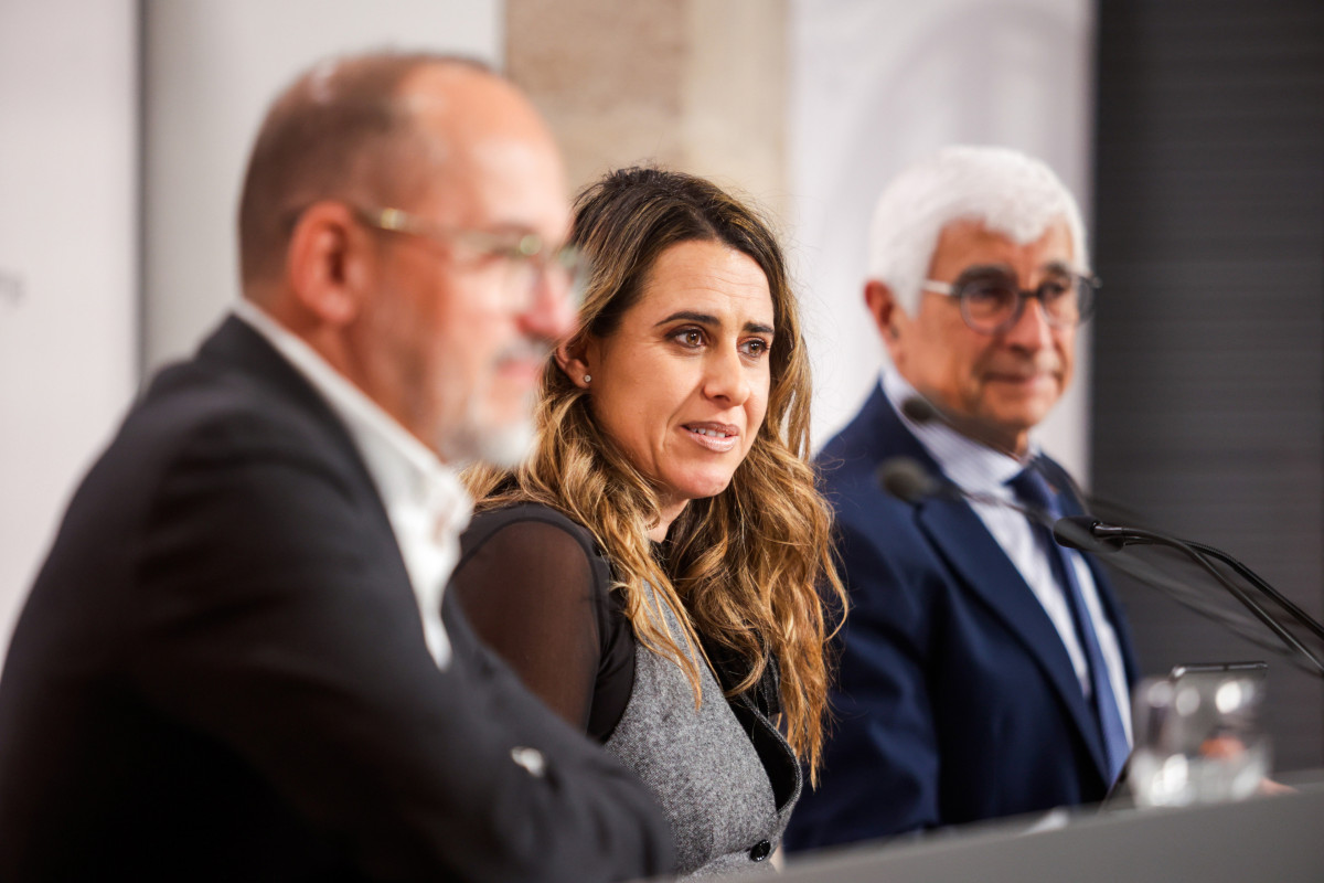 La portavoz de la Generalitat, Patrícia Plaja, ofrece una rueda de prensa tras el Consell Executiu, en el Palau de la Generalitat, a 9 de enero de 2024, en Barcelona, Catalunya (España). El Gobierno
