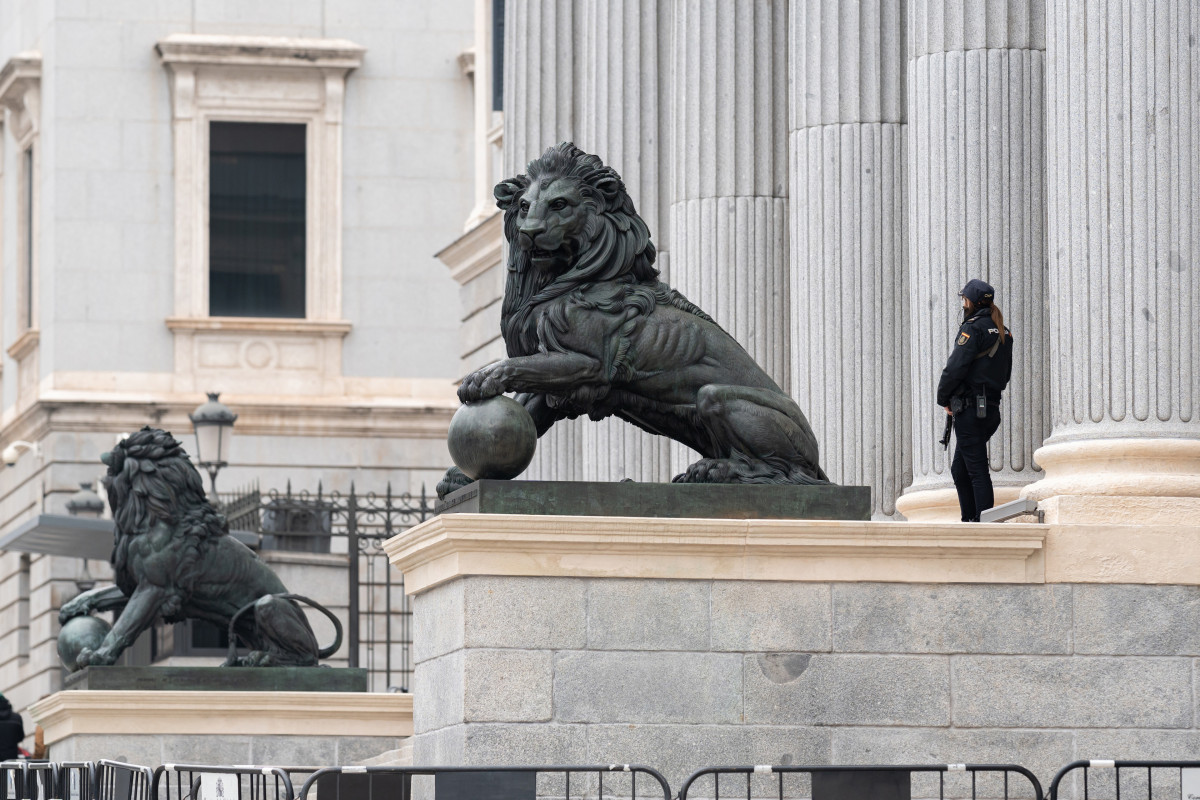 Archivo - Leones del Congreso de los Diputados