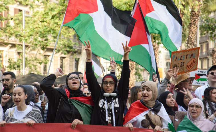 Unas 800 personas marchan en favor de Palestina y contra 