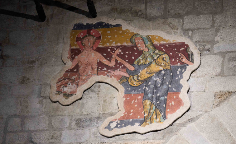 Restauran un fragmento de pintura mural de 'El bany de Jesús' de Santa Maria de Taüll