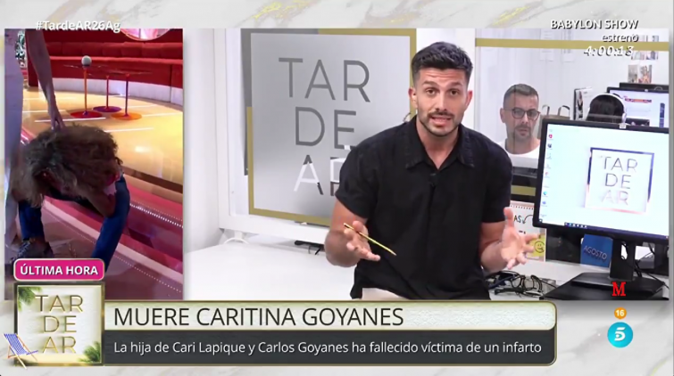 VÍDEO | Lolita abandona desolada 'TardeAR' tras enterarse en directo de la muerte de Caritina Goyanes
