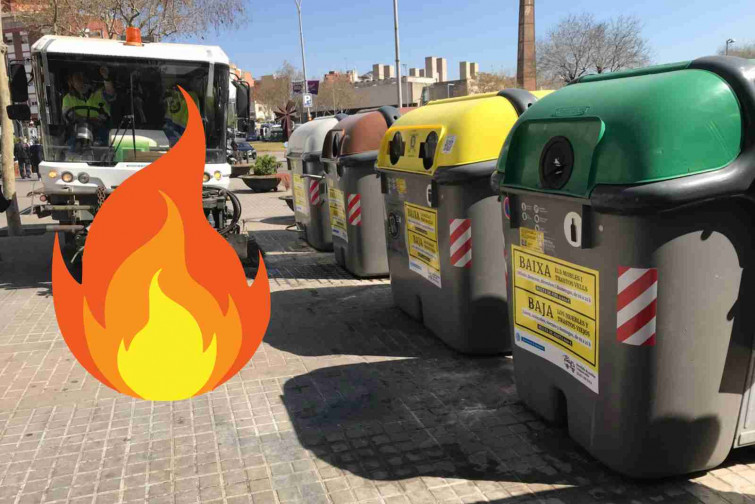 Un pirómano que quema mobiliario urbano anda suelto en Badalona
