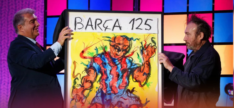 El Barça presenta el cartel de su 125 aniversario, obra de Miquel Barceló