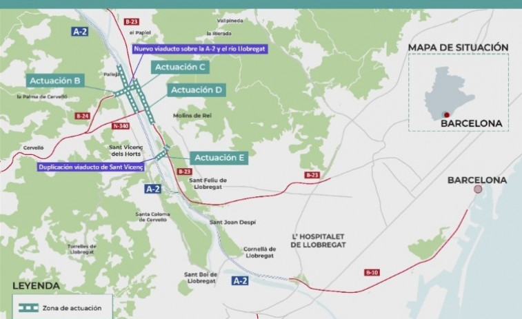 Transportes somete a información pública las obras en las carreteras del Baix Llobregat