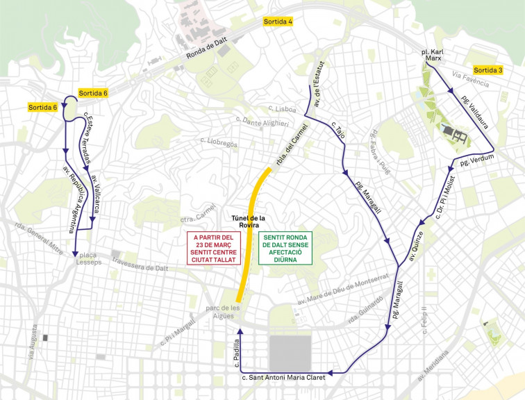 El túnel de la Rovira, cerrado en sentido descendente cuatro meses desde este domingo