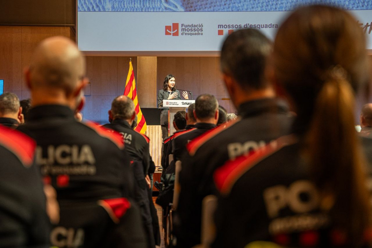 La consellera de Interior, Núria Parlon, en la presentación de la campaña 'Part de la nostre pell'