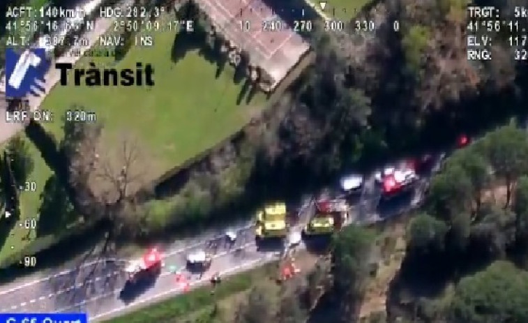 Dos heridos graves en un accidente de este lunes en la C-65 en Quart