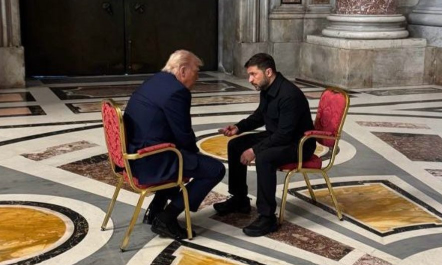 El president d'Estats Units, Donald Trump, i el president d'Ucraïna, Volodimir Zelenski