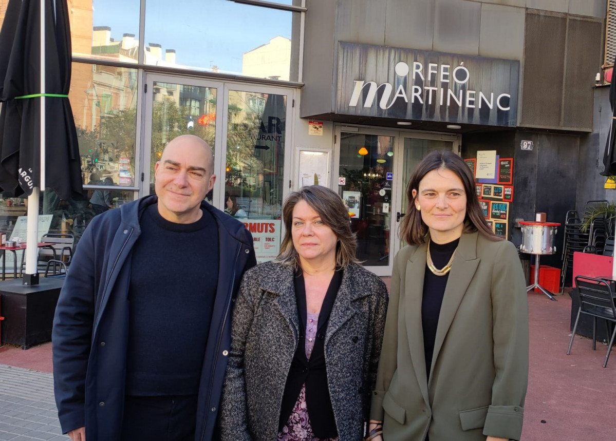 Los candidatos de 'Dignitat Republicana' Creu Camacho, Miquel Colomé y Rosa Suriñach