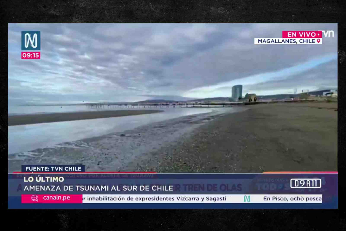 Imágenes del mar retrocediendo en Chile