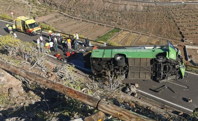 Muere una mujer catalana tras el vuelco de un bus en San Sebastián de La Gomera
