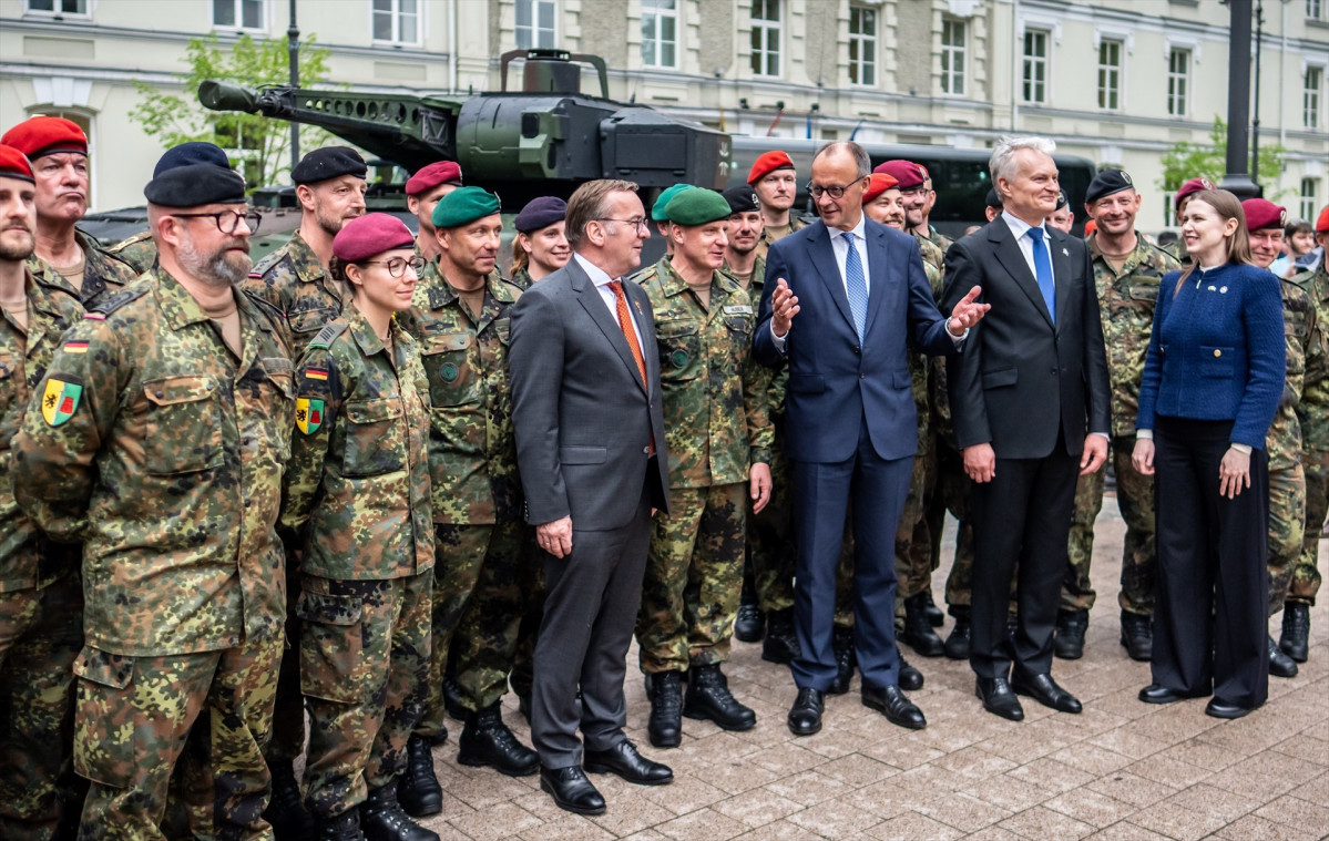 EuropaPress 6740882 22 may 2025 lithuania vilnius german chancellor friedrich merz 3rd stands
