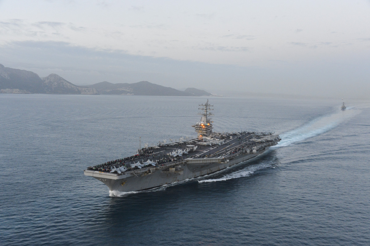EuropaPress 6048006 october 28 2023 the dwight eisenhower carrier strike group transits the