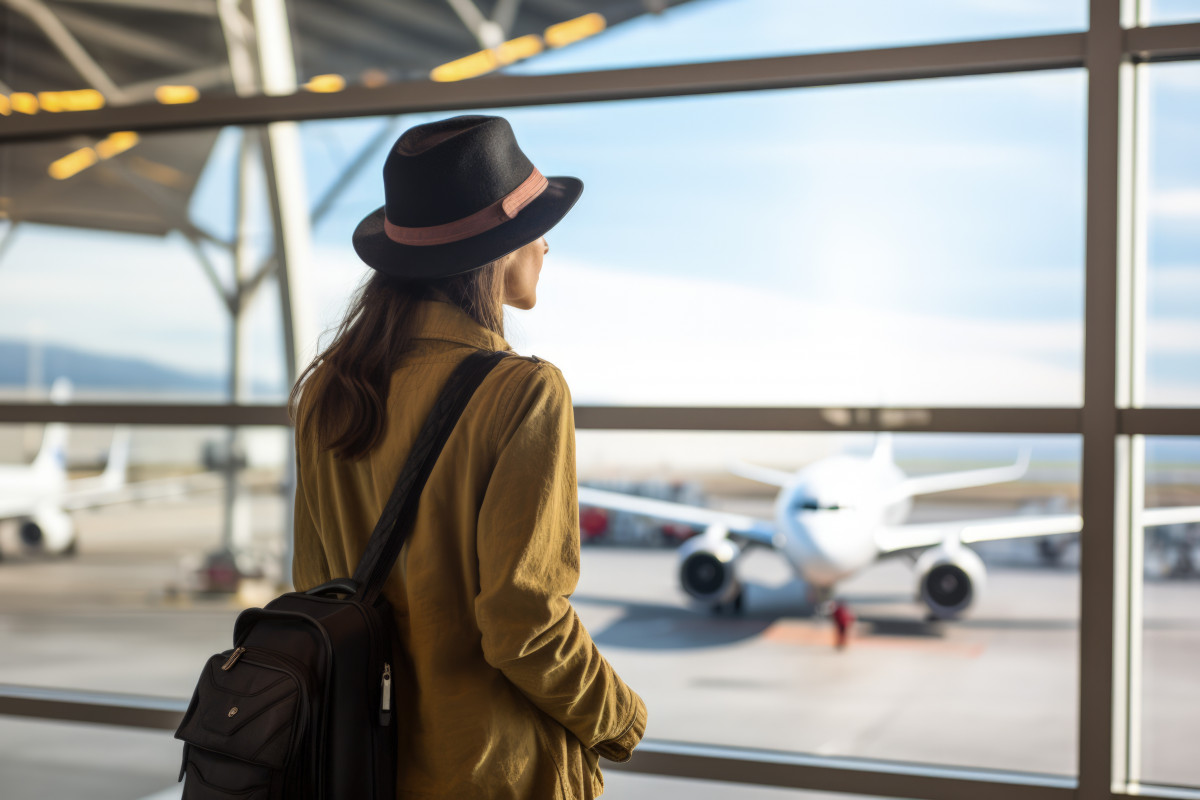 Retrato en primer plano de una mujer viajera