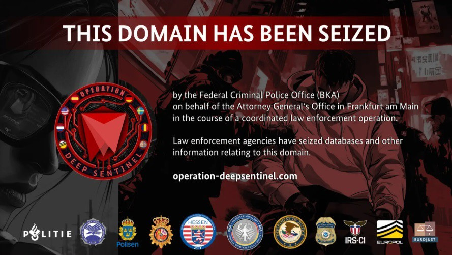 Imagen web del desmantelamiento del portal de compra de droga online