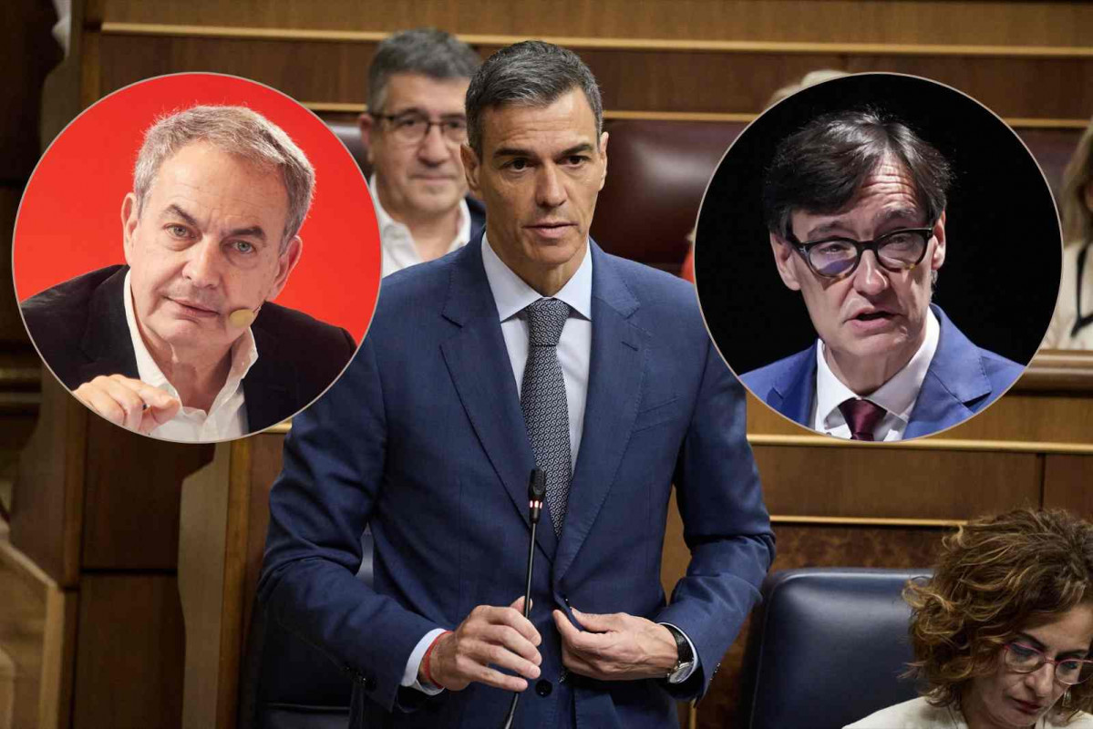 Pedro Sánchez, José Luis Rodríguez Zapatero, Salvador Illa   EP