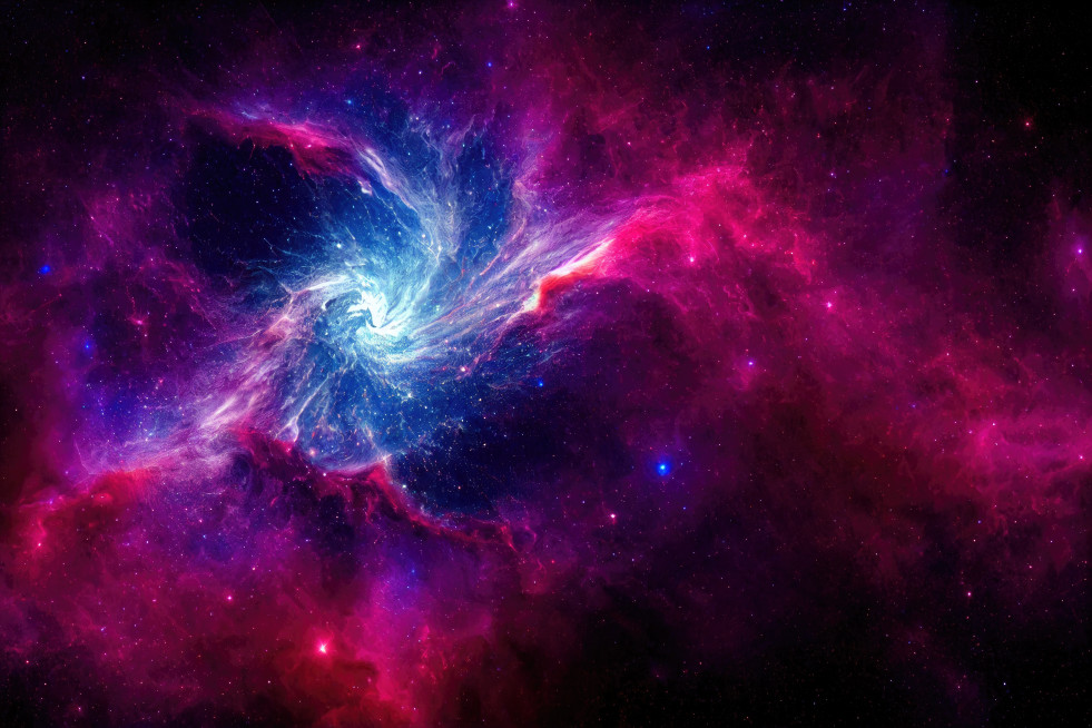 Fondo espacial cosmos de noche estrellada realista y estrellas brillantes via lactea y galaxia de color de polvo de estrellas