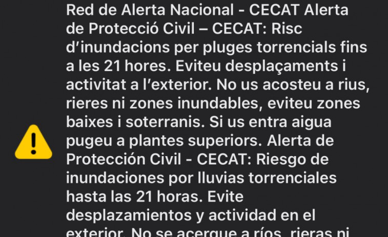 Catalunya en alerta por inundaciones hasta las 21:00h