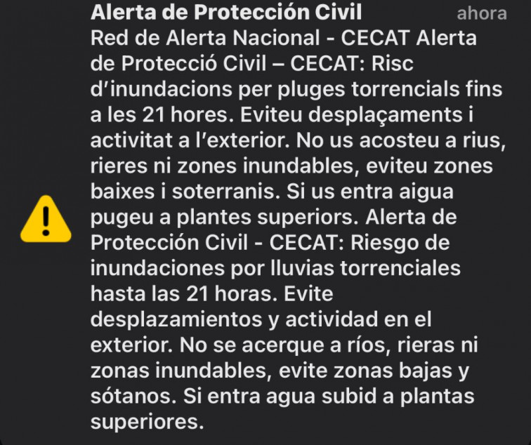 Catalunya en alerta por inundaciones hasta las 21:00h