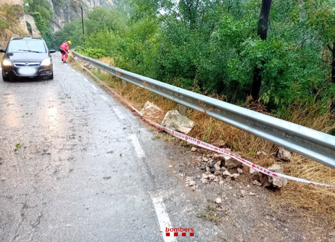 Desprendimento en Foradada por las intensas lluvias