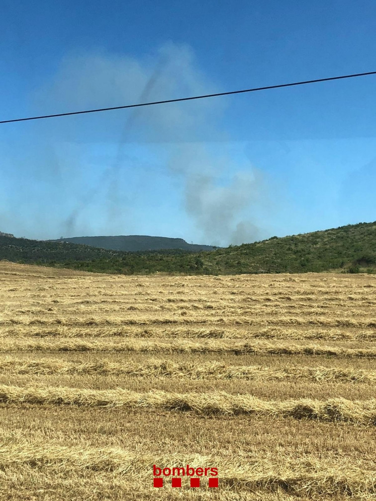 Los Bombers avanzan en la extinción de un incendio de baja gravedad en Bellprat