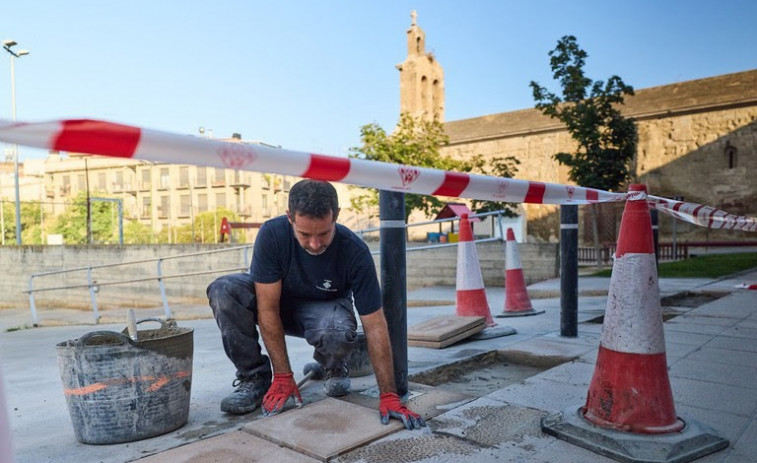 Lleida trabaja en el mantenimiento del pavimento en las calles Sant Martí y Cavallers