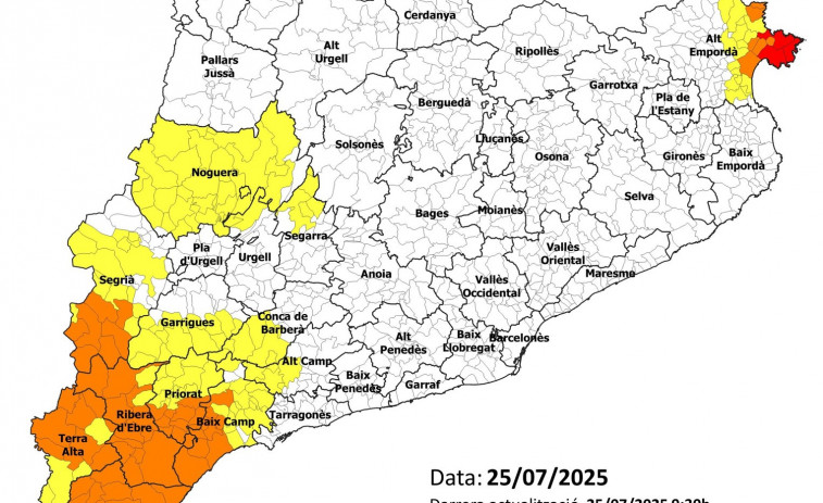 Roses, Cadaqués y el Port de la Selva (Girona) en aviso por peligro muy alto de incendio forestal