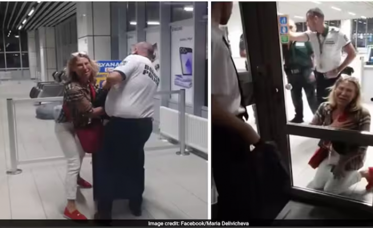 VIDEO:  la desesperación en rodillas: pasajera de Ryanair suplica abordar tras ser impedida por su equipaje