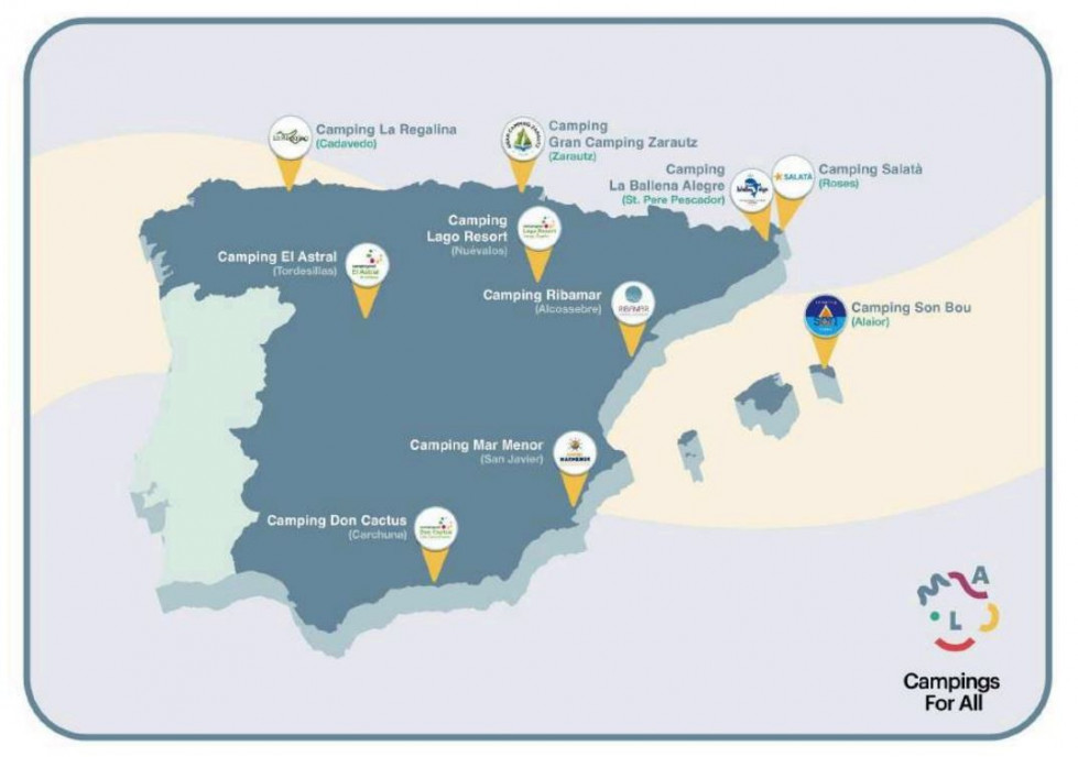 Los cámpings participantes en el proyecto.