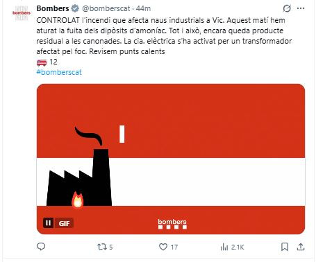 Bombers incendi controlat