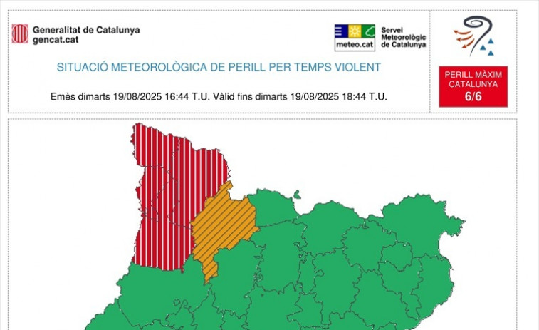 Alerta por tiempo violento este martes en varias comarcas de Lleida
