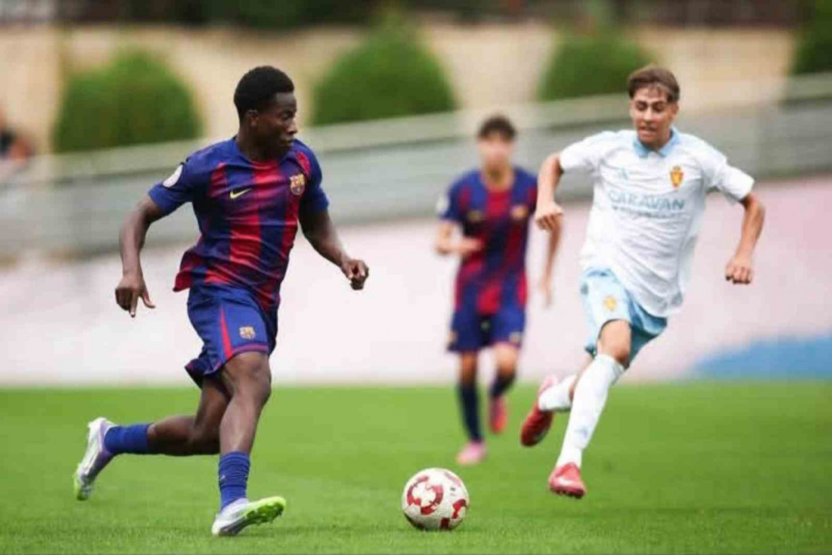 Ebrima Tunkara contra el Zaragoza   FC Barcelona