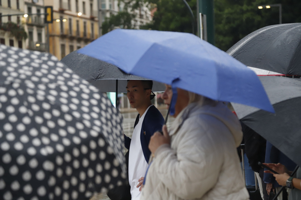 Archivo - Personas con paraguas por las calles de Málaga, a 29 de octubre de 2024, en Málaga, Andalucía (España).