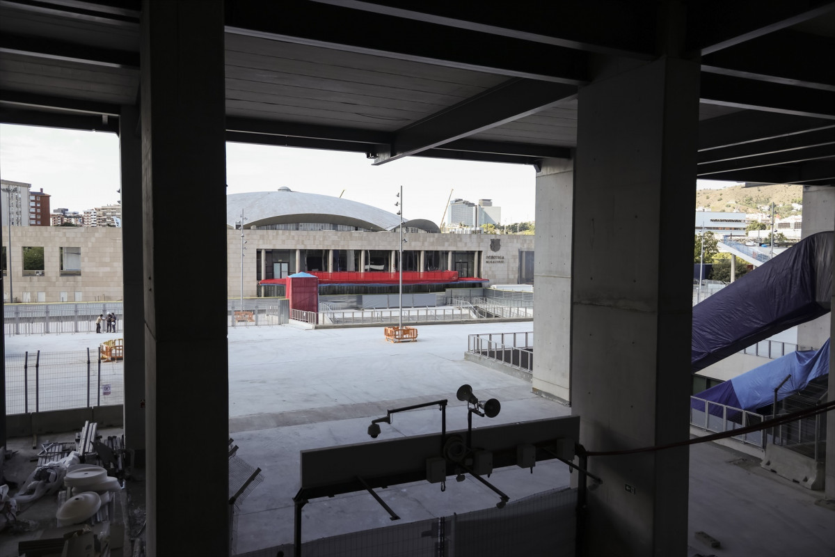EuropaPress 6975806 views of the construction work on the spotify camp nou stadium on september