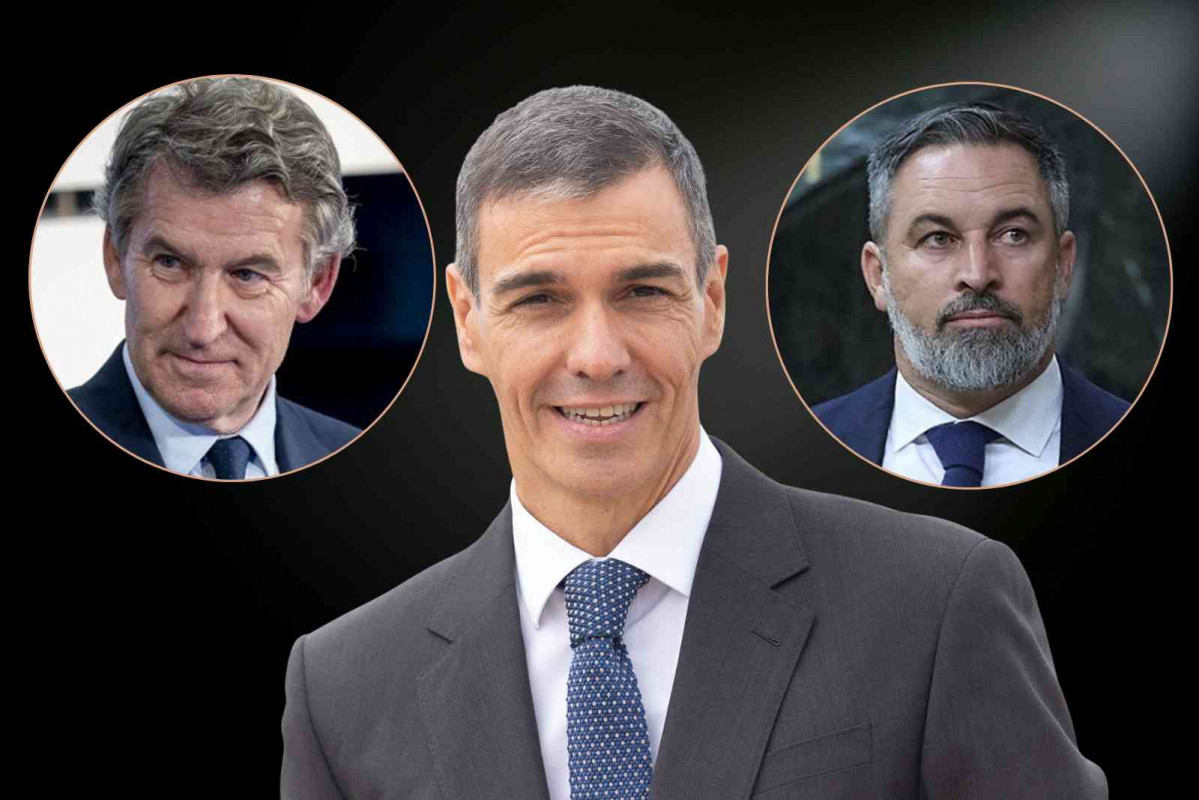 Alberto Núñez Feióo, Pedro Sánchez y Santiago Abascal   EP   CANVA