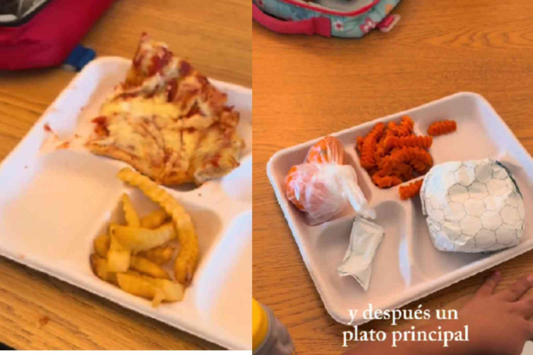 VÍDEO | Una española enseña cómo es el menú escolar en EEUU: “Muy equilibrado todo en infartos unidos”