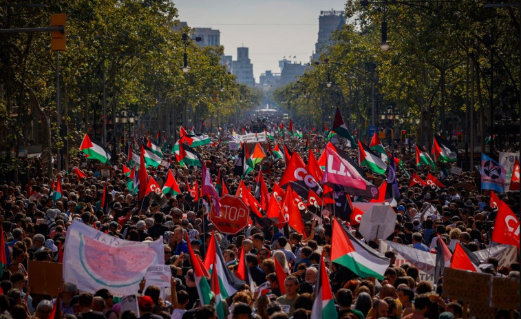 Vídeo | Barcelona, epicentro europeo de protestas masivas por Palestina: miles de personas exigen el embargo total a Israel