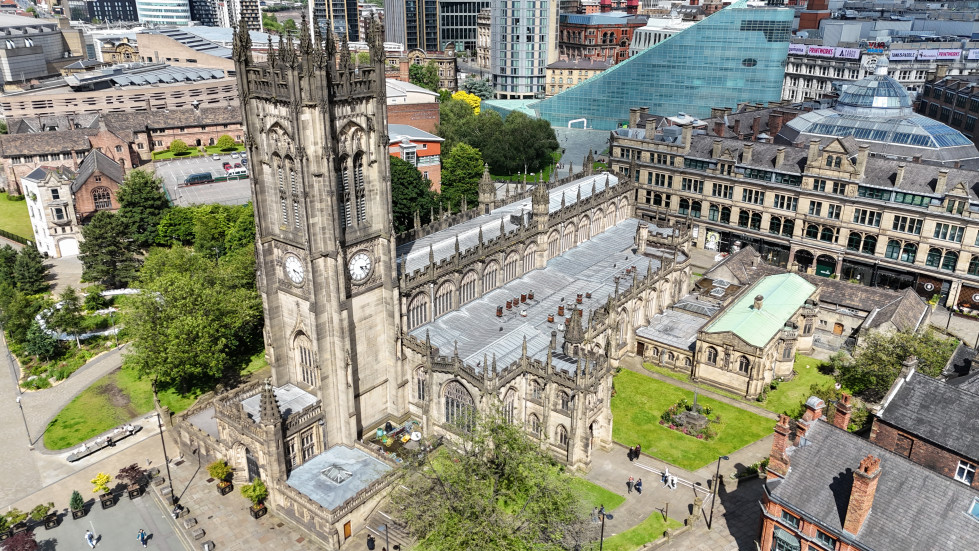 Manchester Cathedral   Aerial   2024 06 16 02