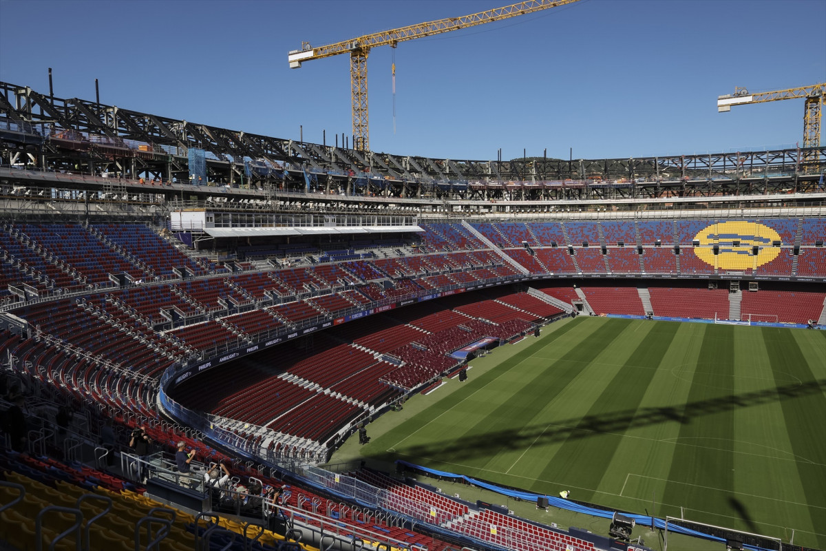 EuropaPress 6975930 views of the construction work on the spotify camp nou stadium on september