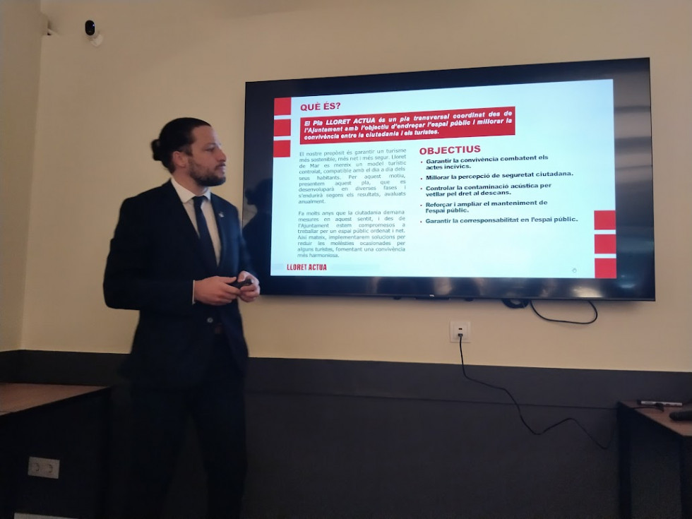 El alcalde de Lloret durante su intervención