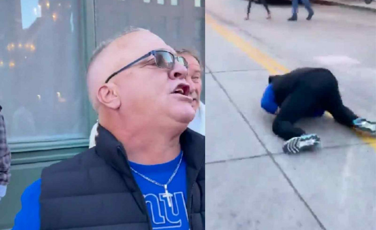 VÍDEO | Un simpatizante de Trump se come el suelo tras lanzar un insulto homófobo a manifestantes