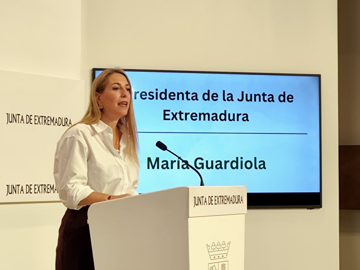 EuropaPress 7060113 presidenta junta extremadura maria guardiola rueda prensa lunes merida