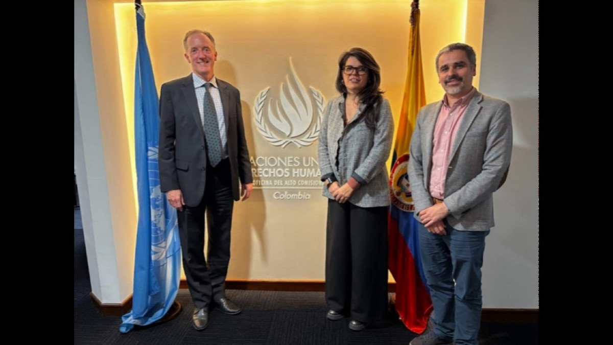 La directora general de Cooperación al Desarrollo, Andrea Costafreda, y el director de la Agencia Catalana de Cooperación al Desarrollo (ACCD), Gerard Graells, se reúnen con Scott Campbell, represe