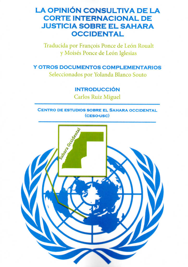 Primera edición en español de la opinión consultiva de la Corte Internacional de Justicia sobre el Sáhara Occidental