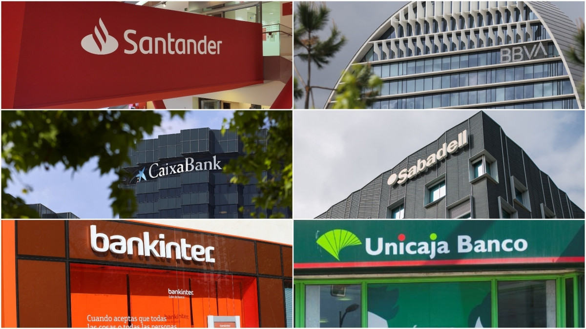EuropaPress 4311218 logos banco santander bbva caixabank banco sabadell bankinter unicaja banco