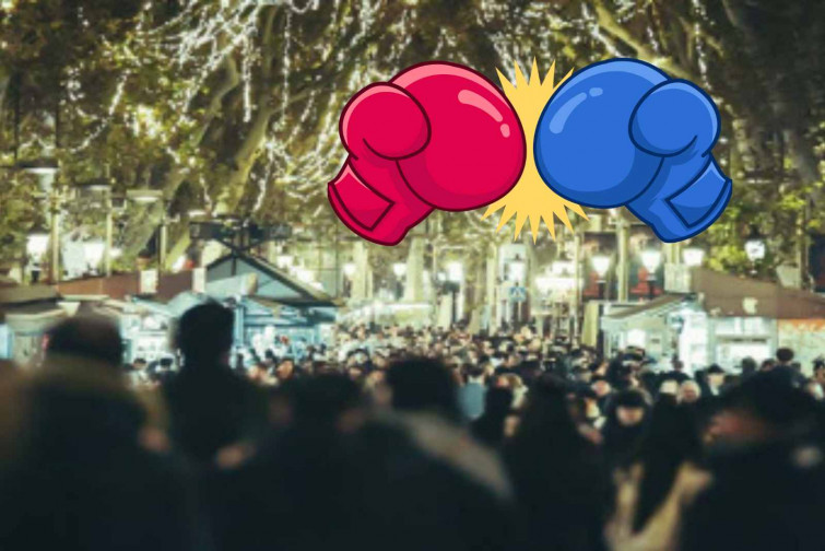 VÍDEO | La pelea más navideña del año: cuatro mujeres se pegan durante el encendido de luces en Barcelona