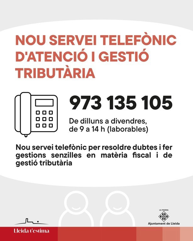 Imagen del servicio telefónico de atención y gestión tributaria de Lleida