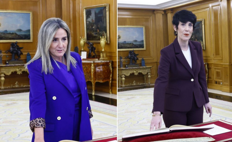 Elma Saiz y Milagros Tolón prometen sus cargos como ministras portavoz y de Educación ante Felipe VI